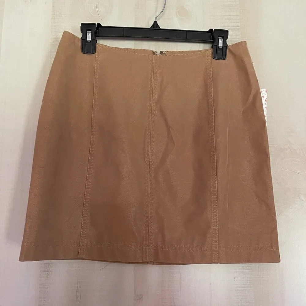 NWT Free People modern‎ femme suede tan skirt, 10